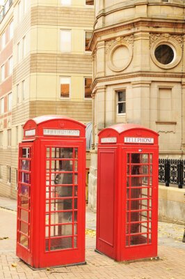 Poster  Londres et cabines téléphoniques classiques