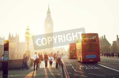 Poster  Londres et coucher de soleil