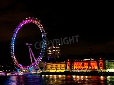 Poster  Londres et le London Eye la nuit