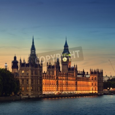Poster  Londres et le Parlement la nuit