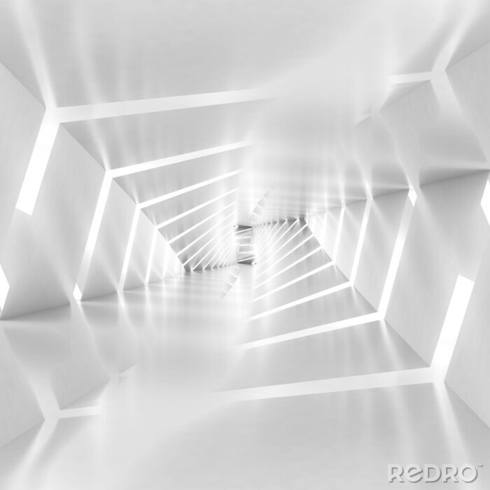 Poster  Long tunnel blanc