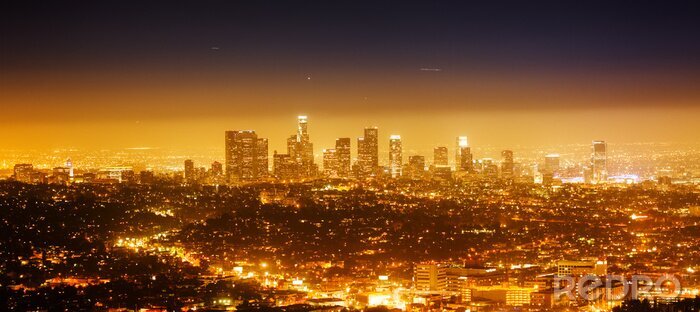 Poster  Los Angeles, panorama de nuit