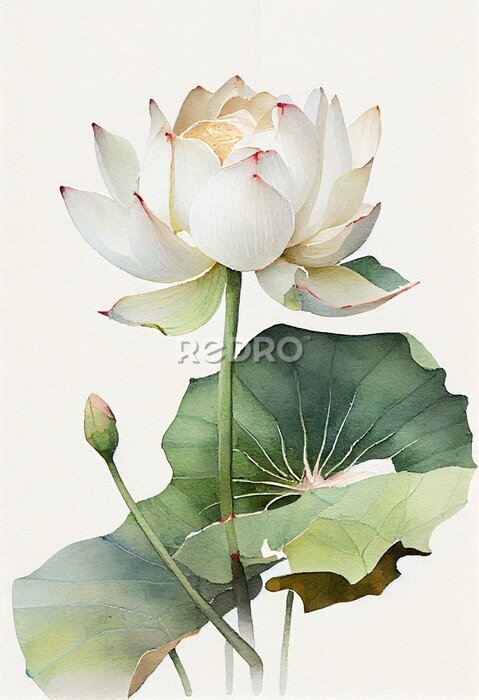 Poster  Lotus blanc en fleurs