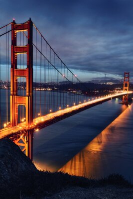 Lumières Golden Gate Bridge et San Francisco