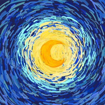 Poster  Lune dans le style de van Gogh