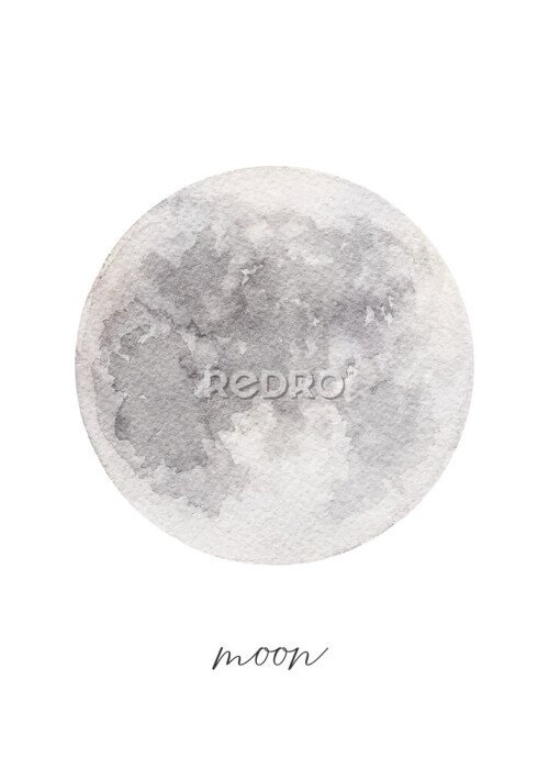 Poster  Lune minimaliste aquarelle