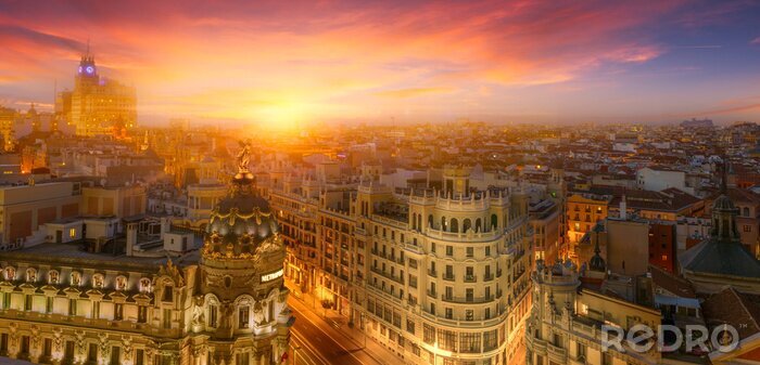 Poster  Madrid, le coucher du soleil