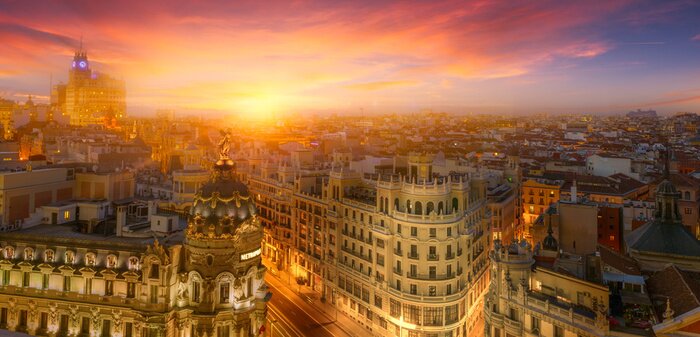 Poster  Madrid, le coucher du soleil