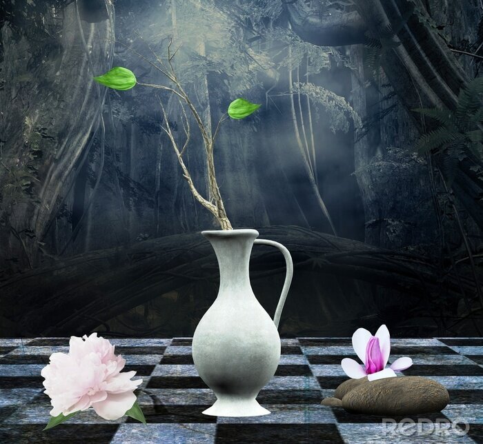 Poster  Magnolia artistique dans un vase