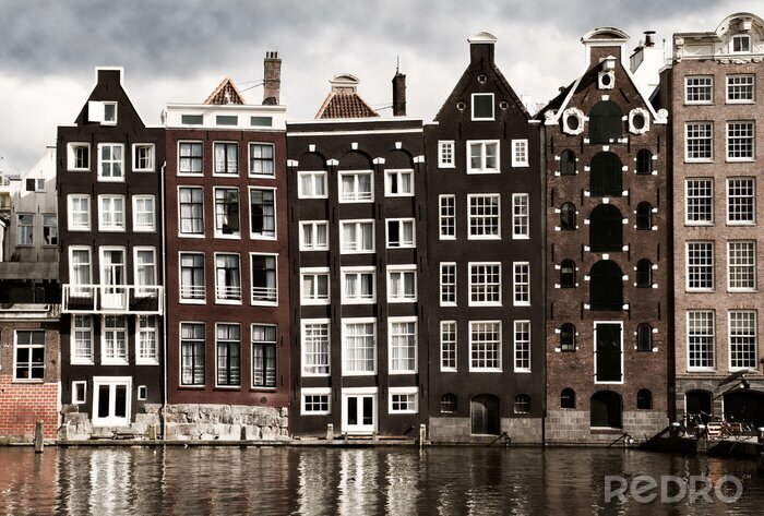 Poster  Maisons d'Amsterdam au bord du canal