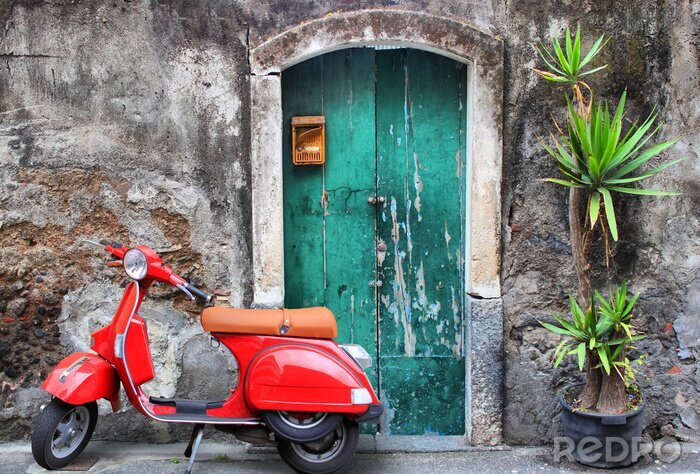 Poster  Maisons rouges au bord de l'eau