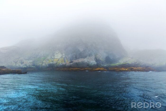 Poster  Majestueux, mer, rochers, lourd, brouillard