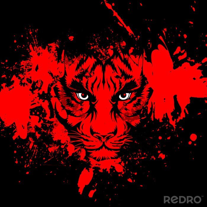 Poster  Majestueux tigre rouge