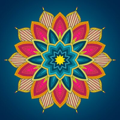 Poster  Mandala ajourée à motif ethnique