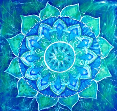 Poster  Mandala aux nuances turquoise