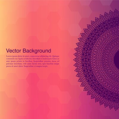 Poster  Mandala sur fond graphique et emplacement pour une inscription