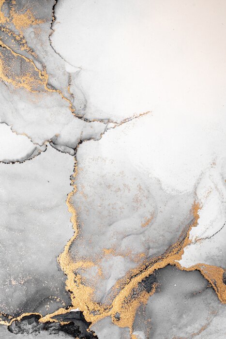 Poster  Marbre gris peint à l'aquarelle