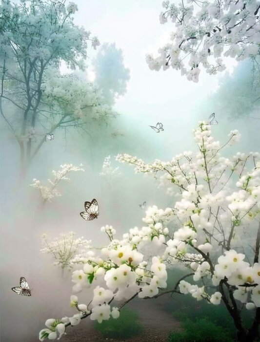 Poster  Matin de printemps dans le verger