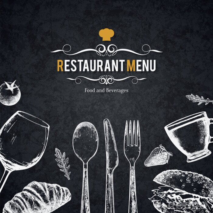 Poster  Menu de restaurant foncé