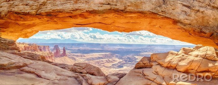 Poster  Mesa, Arch, panorama, Lever soleil, Canyonlands, national, Parc, Utah ...