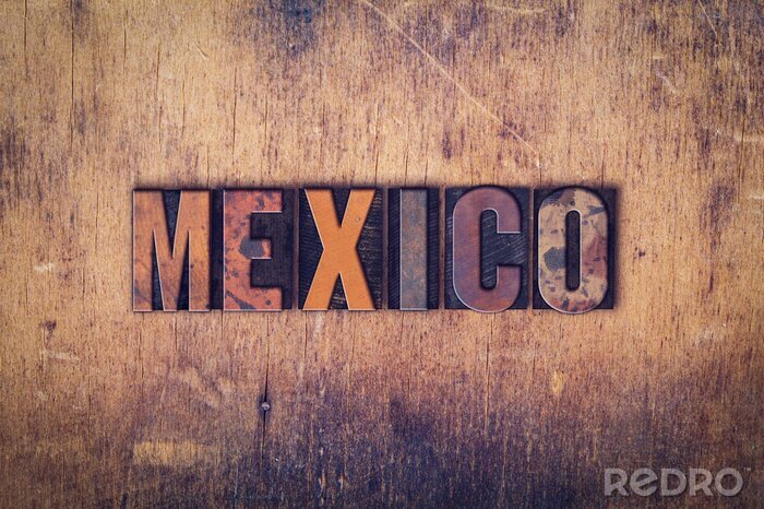 Poster  Mexique Type de Letter Lettertique en bois