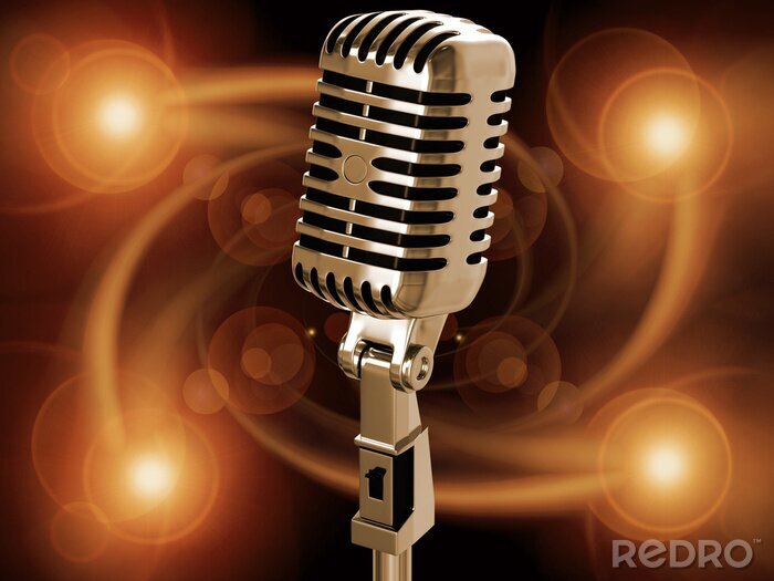 Poster  Microphone en arrière-plan avec musique