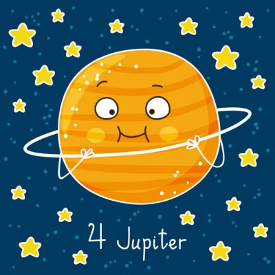 Poster  Mignon, bande dessinée, Jupiter, espace, fond