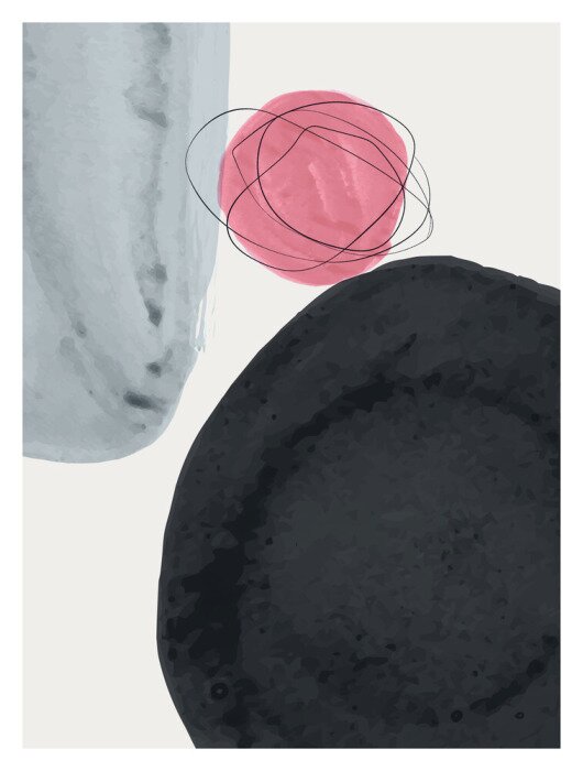 Poster  Minimalist hand painted illustration for wall decoration, postcard or brochure design.