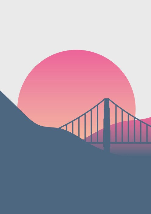 Poster  Minime, affiche, fond, San, francisco, sunrise