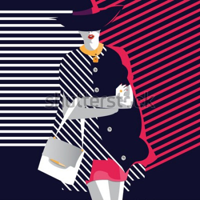 Poster  Mode femme en style pop art. Illustration vectorielle