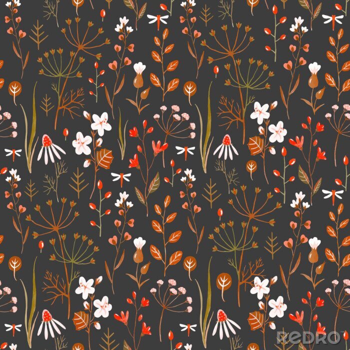 Poster  Modèle aquarelle vecteur floral