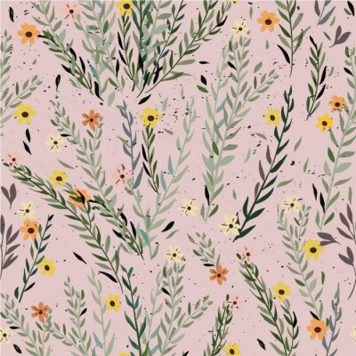 Papier peint à motif  modèle avec des fleurs de griffonnage