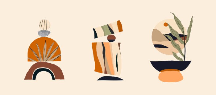 Poster  Modern minimalist abstract aesthetic illustrations. Bohemian style wall decor. Collection of contemporary artistic posters. 