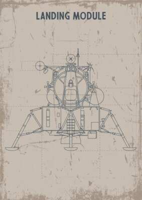 Poster  Module spatial rétro