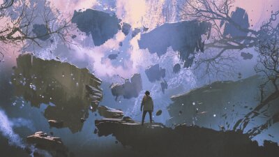 Monde fantastique en décomposition