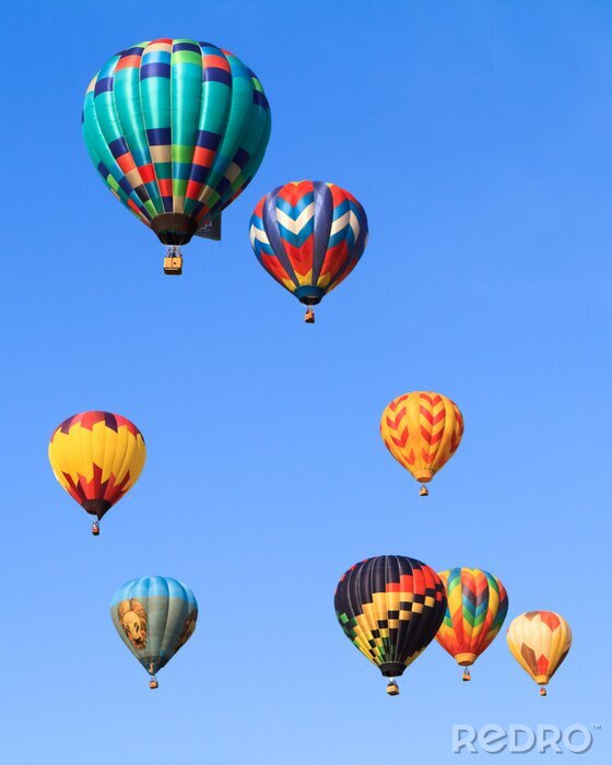 Poster  montgolfières sur ciel bleu