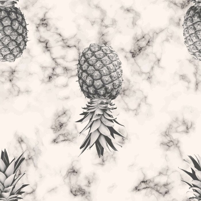 Poster  Mosaïque de marbre avec ananas