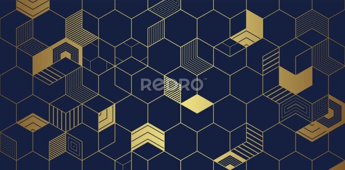 Poster  Mosaïque hexagonale de formes