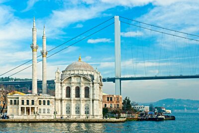 Mosquée Ortaköy et le pont du Bosphore, Istanbul, Turquie.