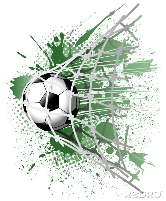 Poster  Motif abstrait avec un ballon de foot