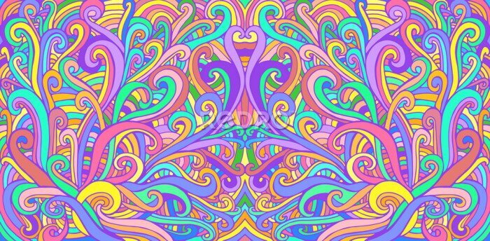 Poster  Motif abstrait de vagues colorées