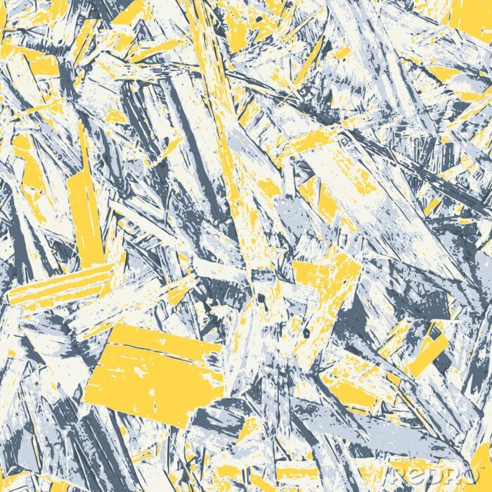 Poster  Motif abstrait gris et jaune de style graffiti