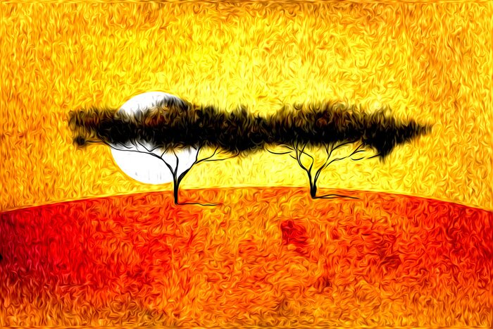 Poster  Motif africain vintage rétro ethnique