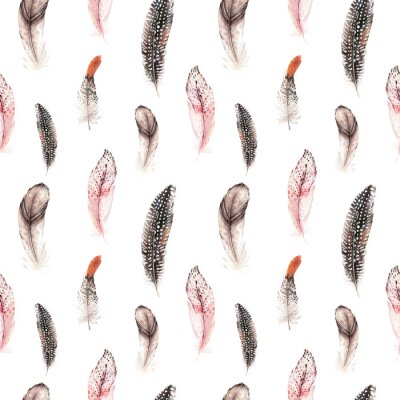 Papier peint à motif  Motif avec des plumes d'oiseaux délicates