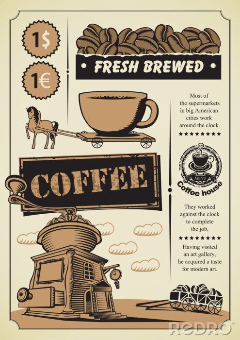 Poster  Motif café rétro