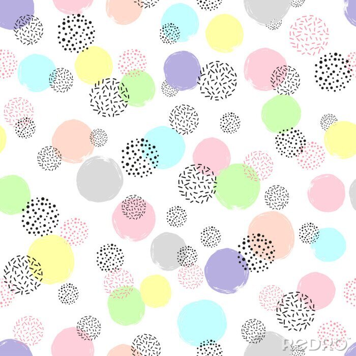 Poster  Motif coloré avec des points et des cercles