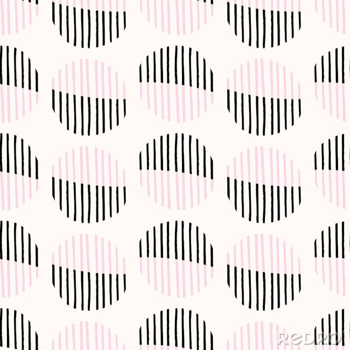 Poster  Motif de cercles peints avec des rayures