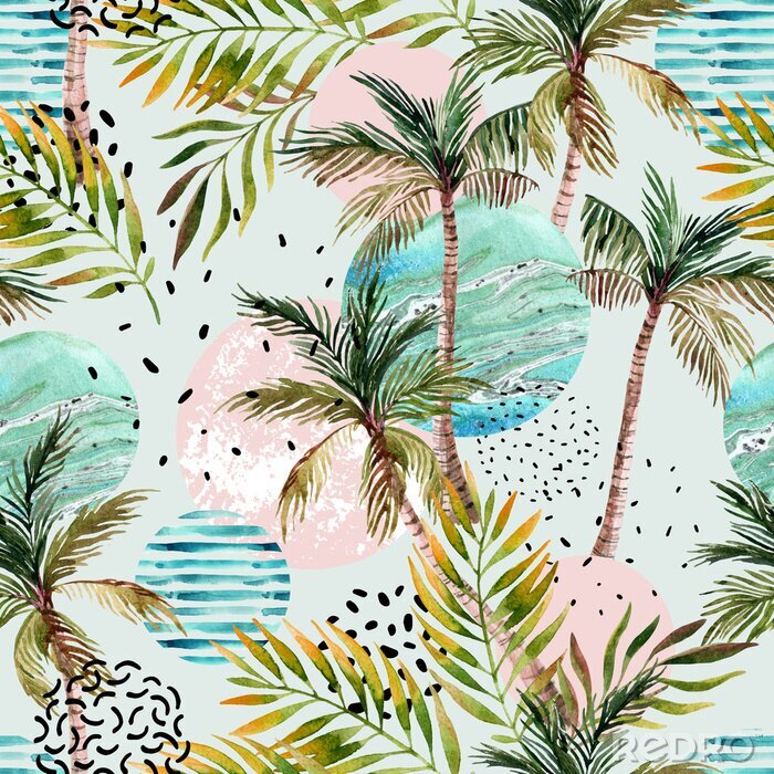 Poster  Motif de palmier coloré