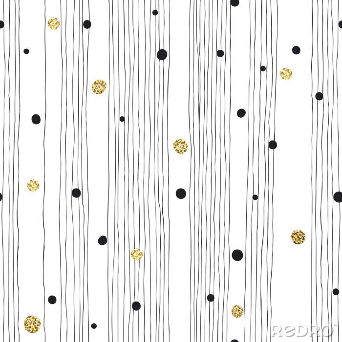 Poster  Motif de points et de rayures verticales
