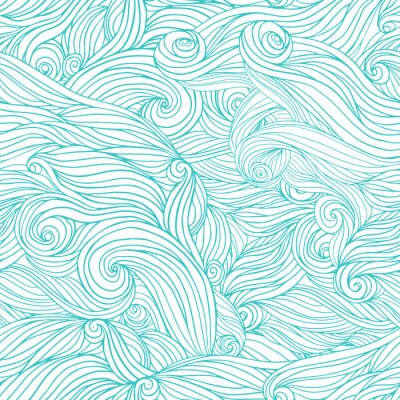 Poster  Motif de vague abstrait sur fond blanc